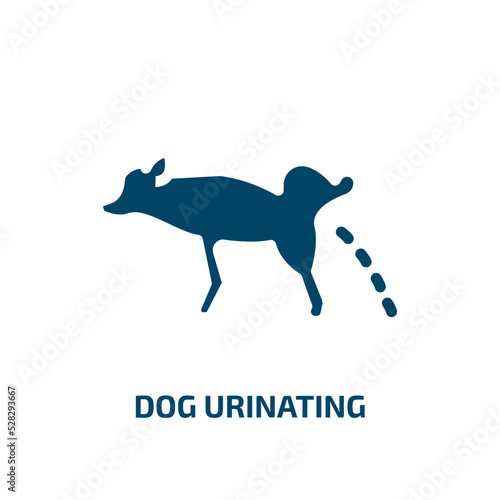 dog urinating vector icon. dog urinating, dog, pet filled icons from flat dog and training concept. Isolated black glyph icon, vector illustration symbol element for web design and mobile apps