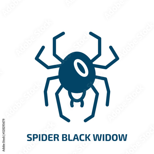 spider black widow vector icon. spider black widow, widow, danger filled icons from flat insects concept. Isolated black glyph icon, vector illustration symbol element for web design and mobile apps