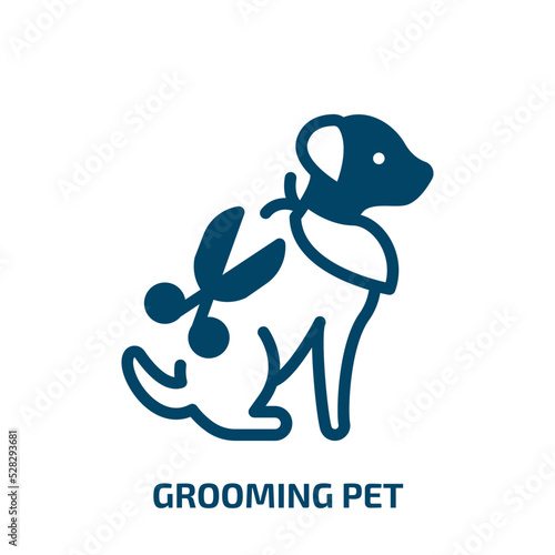 grooming pet vector icon. grooming pet, pet, grooming filled icons from flat pet lovers concept. Isolated black glyph icon, vector illustration symbol element for web design and mobile apps