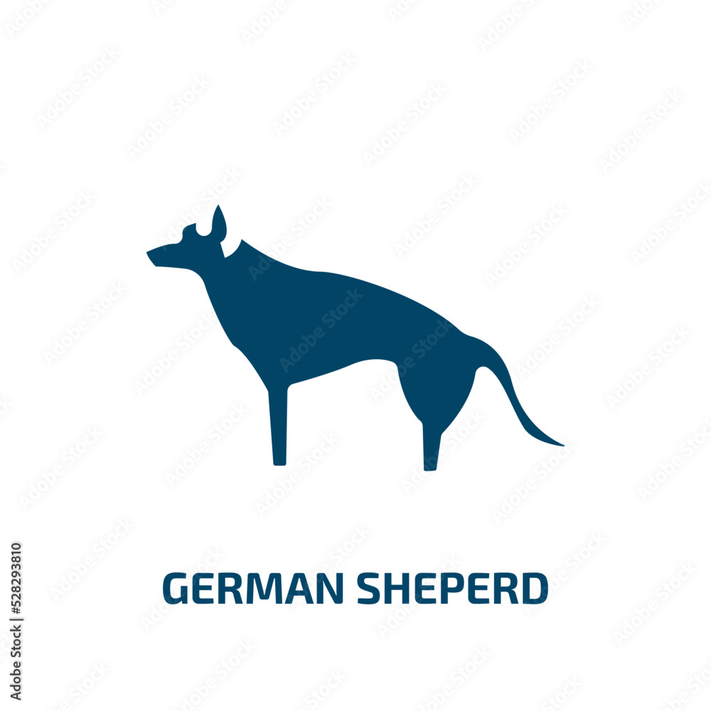 german sheperd vector icon. german sheperd, pet, animal filled icons from flat dog breeds fullbody concept. Isolated black glyph icon, vector illustration symbol element for web design and mobile apps