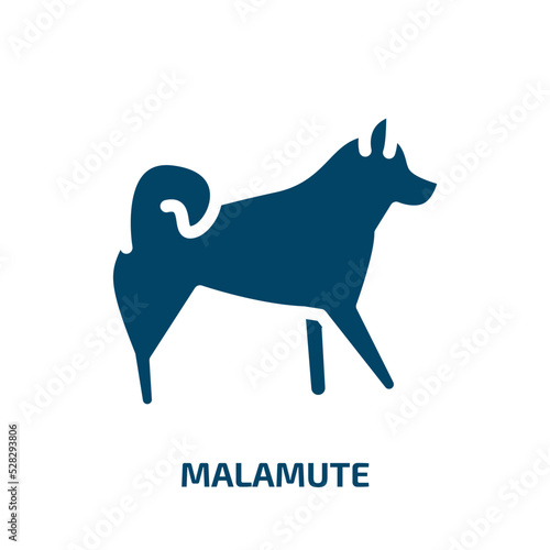 malamute vector icon. malamute, animal, dog filled icons from flat dog breeds fullbody concept. Isolated black glyph icon, vector illustration symbol element for web design and mobile apps