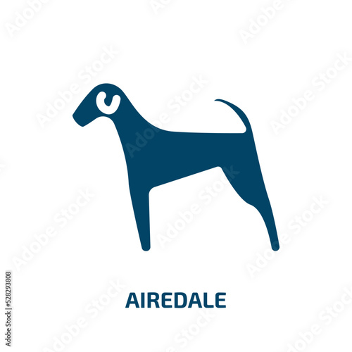 airedale vector icon. airedale, pet, dog filled icons from flat dog breeds fullbody concept. Isolated black glyph icon, vector illustration symbol element for web design and mobile apps