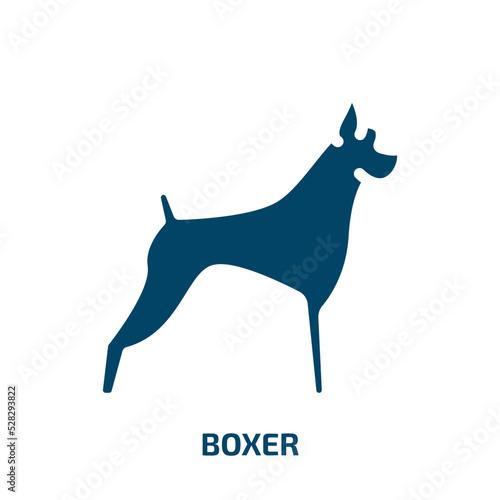 boxer vector icon. boxer  sport  boxing filled icons from flat dog breeds fullbody concept. Isolated black glyph icon  vector illustration symbol element for web design and mobile apps