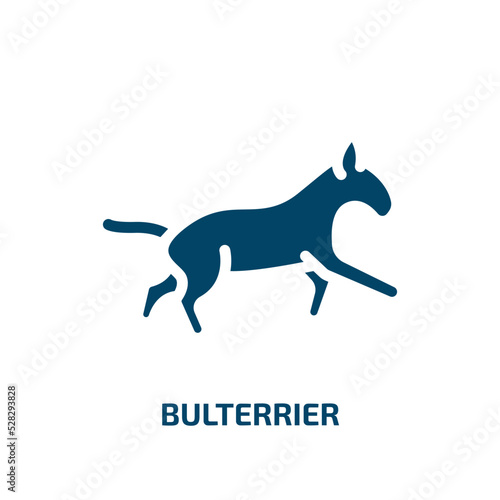 bulterrier vector icon. bulterrier  labrador silhouette  husky filled icons from flat dog breeds heads concept. Isolated black glyph icon  vector illustration symbol element for web design and mobile