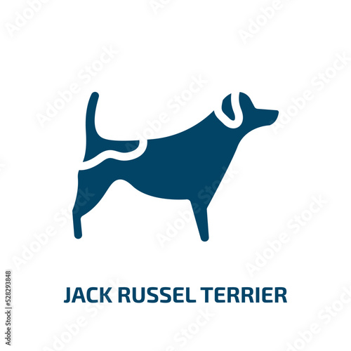 jack russel terrier vector icon. jack russel terrier, pet, puppy filled icons from flat dog breeds heads concept. Isolated black glyph icon, vector illustration symbol element for web design and
