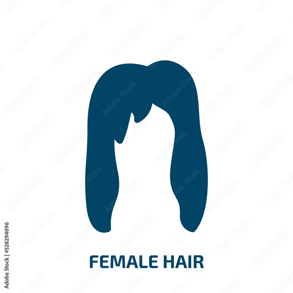 female hair vector icon. female hair, beauty, hair filled icons from flat hair salon concept. Isolated black glyph icon, vector illustration symbol element for web design and mobile apps female hair vector icon. female hair, beauty, hair filled icons from flat hair salon concept. Isolated black glyph icon, vector illustration symbol element for web design and mobile apps