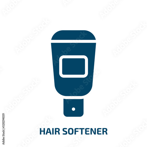hair softener vector icon. hair softener, hair, detergent filled icons from flat hairdressing concept. Isolated black glyph icon, vector illustration symbol element for web design and mobile apps