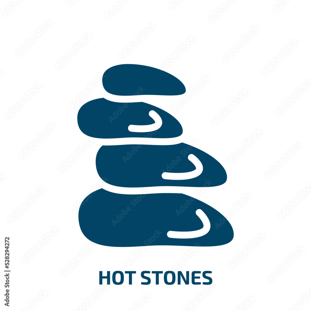 hot stones vector icon. hot stones, stone, spa filled icons from flat sauna concept. Isolated black glyph icon, vector illustration symbol element for web design and mobile apps hot stones vector icon. hot stones, stone, spa filled icons from flat sauna concept. Isolated black glyph icon, vector illustration symbol element for web design and mobile apps