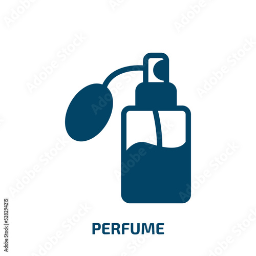 perfume vector icon. perfume, spray, fragrance filled icons from flat hairdressing and barber shop concept. Isolated black glyph icon, vector illustration symbol element for web design and mobile apps