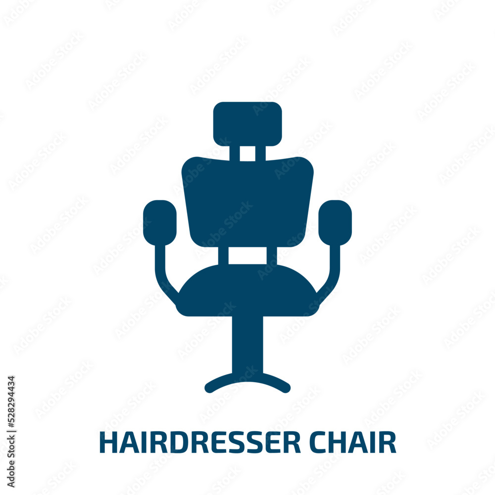 hairdresser chair vector icon. hairdresser chair, hair, hairdresser filled icons from flat hairdressing and esthetics concept. Isolated black glyph icon, vector illustration symbol element for web hairdresser chair vector icon. hairdresser chair, hair, hairdresser filled icons from flat hairdressing and esthetics concept. Isolated black glyph icon, vector illustration symbol element for web