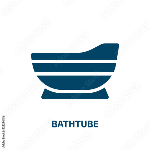 bathtube vector icon. bathtube, bathtub, bathroom filled icons from flat sauna concept. Isolated black glyph icon, vector illustration symbol element for web design and mobile apps