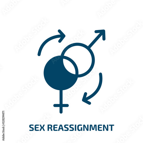 sex reassignment vector icon. sex reassignment, transgender, surgery filled icons from flat plastic surgery concept. Isolated black glyph icon, vector illustration symbol element for web design and