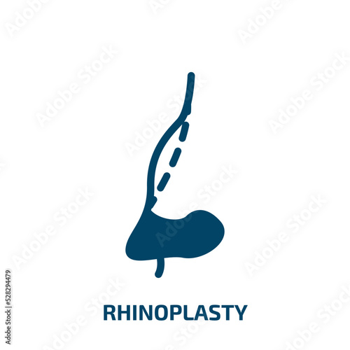 rhinoplasty vector icon. rhinoplasty, treatment, nose filled icons from flat plastic surgery concept. Isolated black glyph icon, vector illustration symbol element for web design and mobile apps