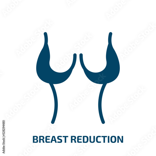 breast reduction vector icon. breast reduction, reduction, breast filled icons from flat plastic surgery concept. Isolated black glyph icon, vector illustration symbol element for web design and