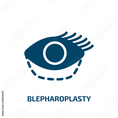 blepharoplasty vector icon. blepharoplasty, rhinoplasty, treatment filled icons from flat plastic surgery concept. Isolated black glyph icon, vector illustration symbol element for web design and