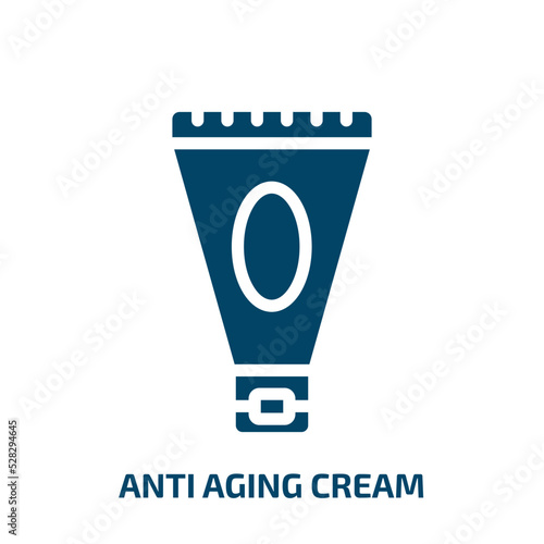 anti aging cream vector icon. anti aging cream, skin, cosmetic filled icons from flat pretty concept. Isolated black glyph icon, vector illustration symbol element for web design and mobile apps