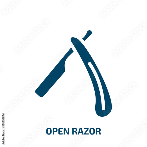 open razor vector icon. open razor, blade, equipment filled icons from flat beautiful concept. Isolated black glyph icon, vector illustration symbol element for web design and mobile apps