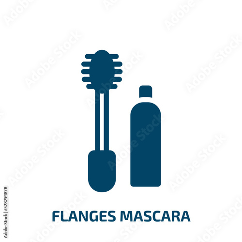 flanges mascara vector icon. flanges mascara, vector, graphic filled icons from flat beautiful concept. Isolated black glyph icon, vector illustration symbol element for web design and mobile apps