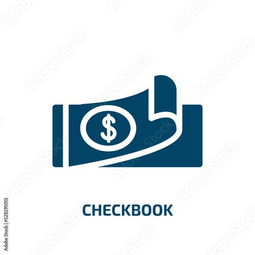 checkbook vector icon. checkbook, bank, payment filled icons from flat finance concept. Isolated black glyph icon, vector illustration symbol element for web design and mobile apps photo