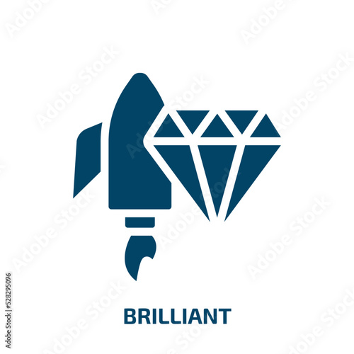 brilliant vector icon. brilliant, business, gift filled icons from flat startups concept. Isolated black glyph icon, vector illustration symbol element for web design and mobile apps