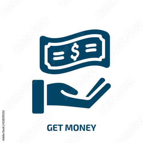 get money vector icon. get money, money, finance filled icons from flat business concept. Isolated black glyph icon, vector illustration symbol element for web design and mobile apps