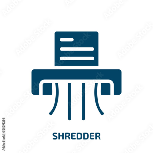 shredder vector icon. shredder, office, paper filled icons from flat office concept. Isolated black glyph icon, vector illustration symbol element for web design and mobile apps