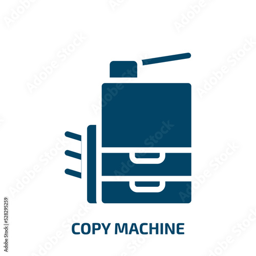 copy machine vector icon. copy machine, machine, equipment filled icons from flat office concept. Isolated black glyph icon, vector illustration symbol element for web design and mobile apps