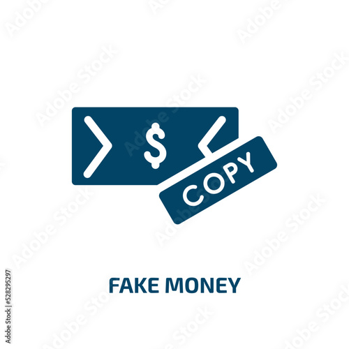 fake money vector icon. fake money, money, fake filled icons from flat money concept. Isolated black glyph icon, vector illustration symbol element for web design and mobile apps