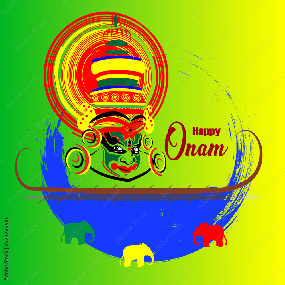 Happy Onam A Very Famous South Indian Festival Of India Kathakali happy-onam-a-very-famous-south-indian-festival-of-india-kathakali