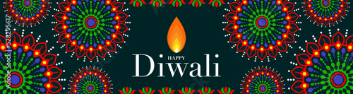 Happy Diwali, Deepavali or Dipavali the Indian festival Celebration flat design.