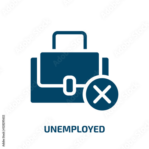 unemployed vector icon. unemployed, business, unemployment filled icons from flat jobless concept. Isolated black glyph icon, vector illustration symbol element for web design and mobile apps