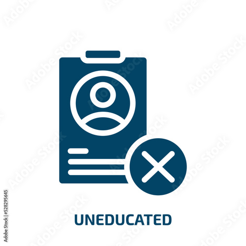 uneducated vector icon. uneducated, people, man filled icons from flat jobless concept. Isolated black glyph icon, vector illustration symbol element for web design and mobile apps photo