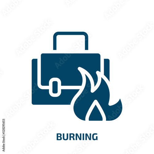 burning vector icon. burning, fire, flame filled icons from flat jobless concept. Isolated black glyph icon, vector illustration symbol element for web design and mobile apps