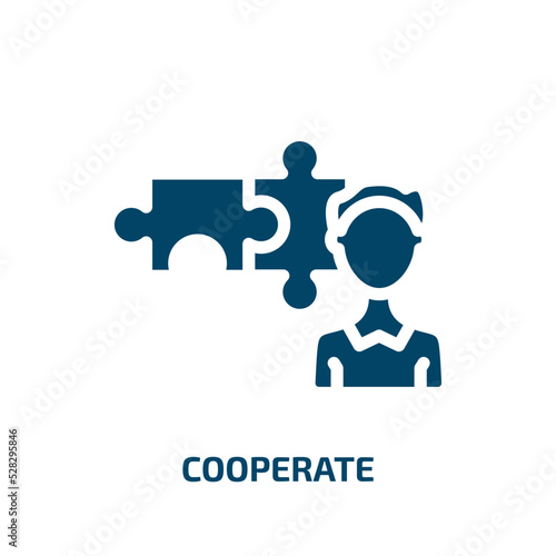 cooperate vector icon. cooperate, cooperation, partnership filled icons from flat business management concept. Isolated black glyph icon, vector illustration symbol element for web design and mobile © VectorStockDesign