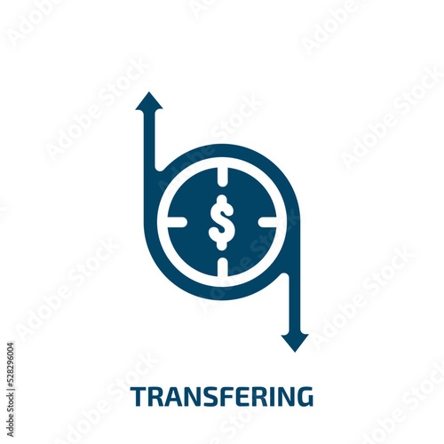 transfering vector icon. transfering, transfer, arrow filled icons from flat cryptocurrency concept. Isolated black glyph icon, vector illustration symbol element for web design and mobile apps