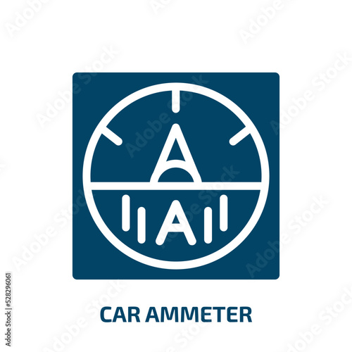 car ammeter vector icon. car ammeter, electricity, ammeter filled icons from flat car parts concept. Isolated black glyph icon, vector illustration symbol element for web design and mobile apps