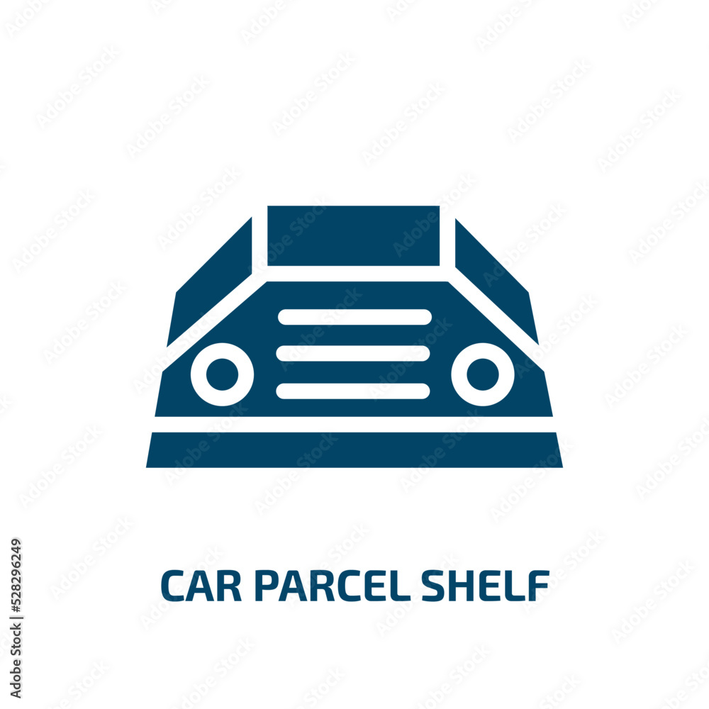 car parcel shelf vector icon. car parcel shelf, gift, bag filled icons from flat car parts concept. Isolated black glyph icon, vector illustration symbol element for web design and mobile apps car parcel shelf vector icon. car parcel shelf, gift, bag filled icons from flat car parts concept. Isolated black glyph icon, vector illustration symbol element for web design and mobile apps