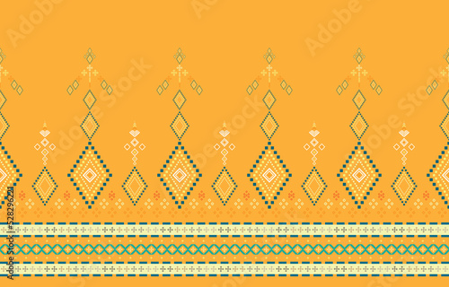 Abstract geometric pattern, Aztec style or Geometric ethnic oriental pattern traditional, usage design for wallpaper,fabric,curtain,carpet,clothing,Batik,wrapping,vector illustration, Embroidery style