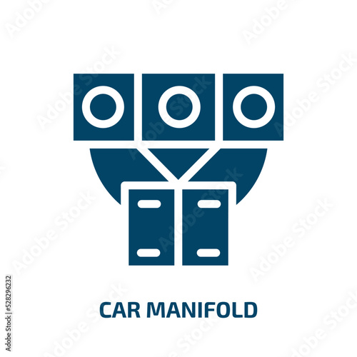 car manifold vector icon. car manifold, car, auto filled icons from flat car parts concept. Isolated black glyph icon, vector illustration symbol element for web design and mobile apps