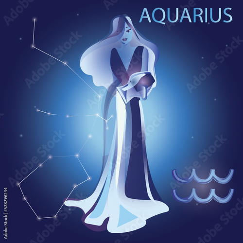 Aquarius zodiac sign. Horoscope, astrology, prediction.