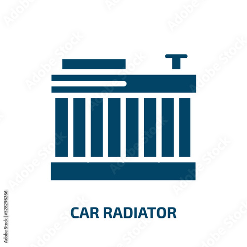 car radiator vector icon. car radiator, car, radiator filled icons from flat car parts concept. Isolated black glyph icon, vector illustration symbol element for web design and mobile apps