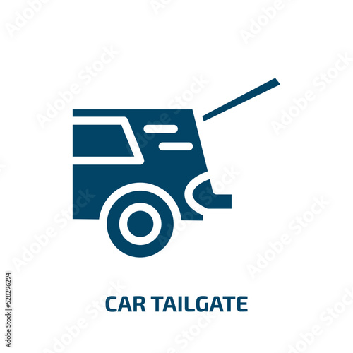 car tailgate vector icon. car tailgate, car, tailgate filled icons from flat car parts concept. Isolated black glyph icon, vector illustration symbol element for web design and mobile apps