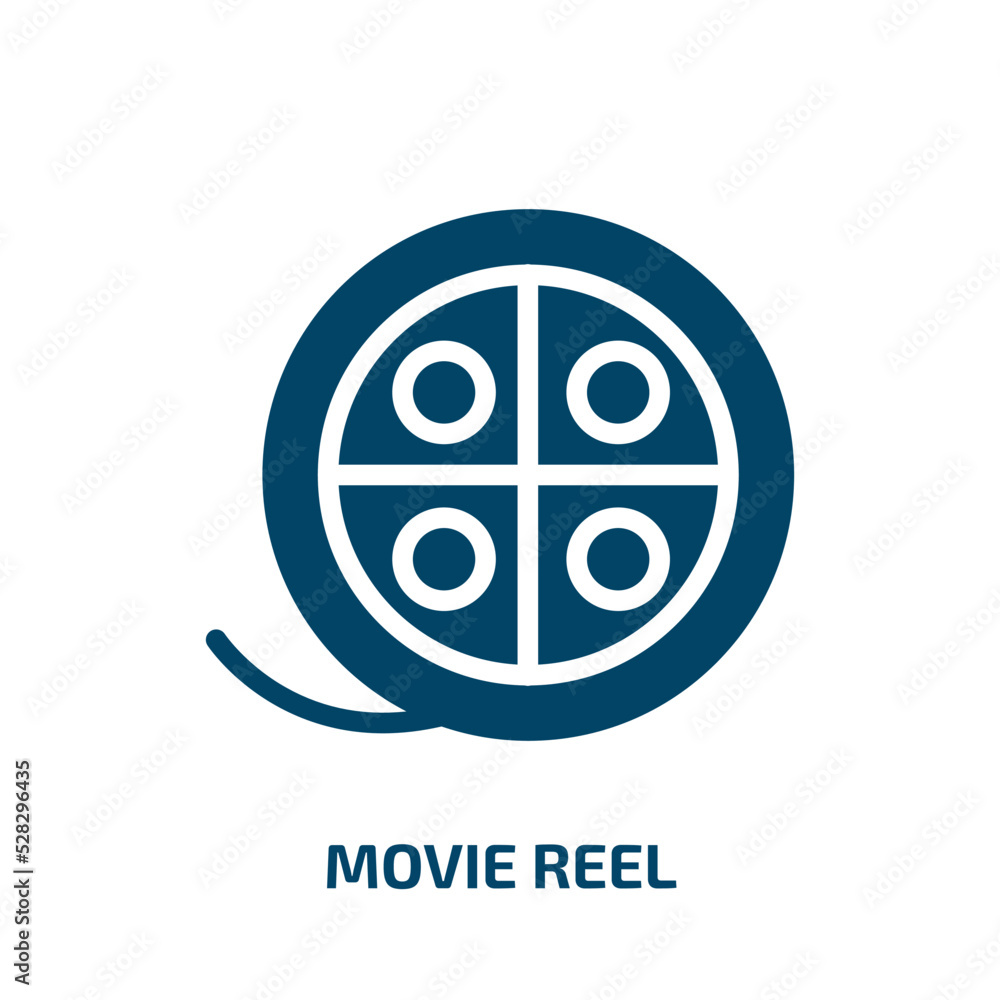 movie reel vector icon. movie reel, movie, film filled icons from flat cinema concept. Isolated black glyph icon, vector illustration symbol element for web design and mobile apps movie reel vector icon. movie reel, movie, film filled icons from flat cinema concept. Isolated black glyph icon, vector illustration symbol element for web design and mobile apps
