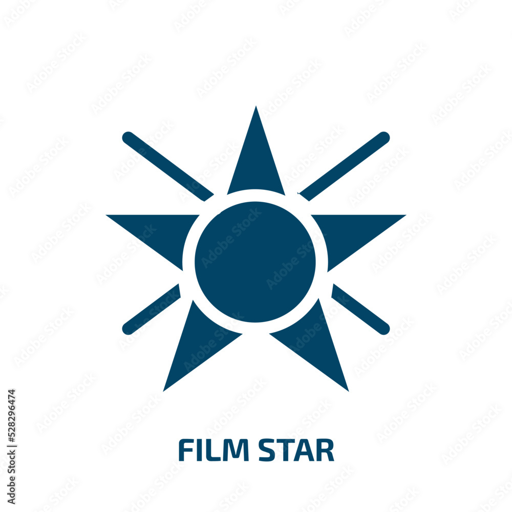 film star vector icon. film star, movie, film filled icons from flat cinema concept. Isolated black glyph icon, vector illustration symbol element for web design and mobile apps film star vector icon. film star, movie, film filled icons from flat cinema concept. Isolated black glyph icon, vector illustration symbol element for web design and mobile apps