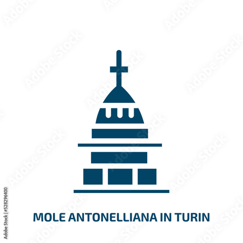 mole antonelliana in turin vector icon. mole antonelliana in turin, city, tourism filled icons from flat cinema concept. Isolated black glyph icon, vector illustration symbol element for web design