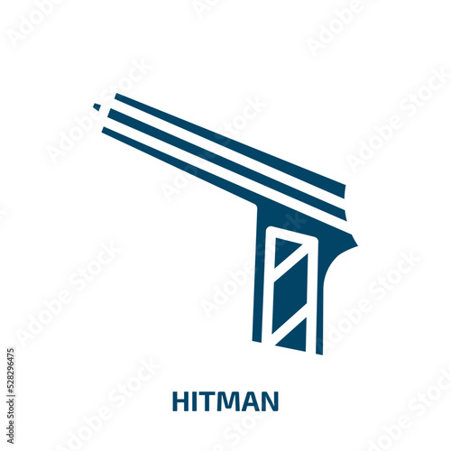hitman vector icon. hitman, danger, killer filled icons from flat cinema concept. Isolated black glyph icon, vector illustration symbol element for web design and mobile apps