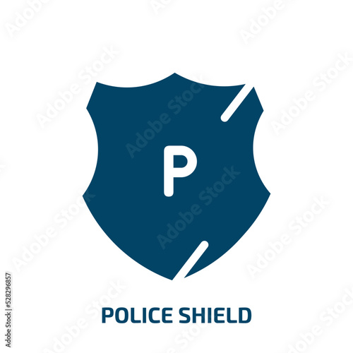 police shield vector icon. police shield, shield, security filled icons from flat emergency services concept. Isolated black glyph icon, vector illustration symbol element for web design and mobile