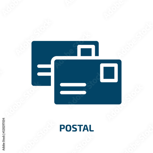 postal vector icon. postal, mail, letter filled icons from flat mail concept. Isolated black glyph icon, vector illustration symbol element for web design and mobile apps