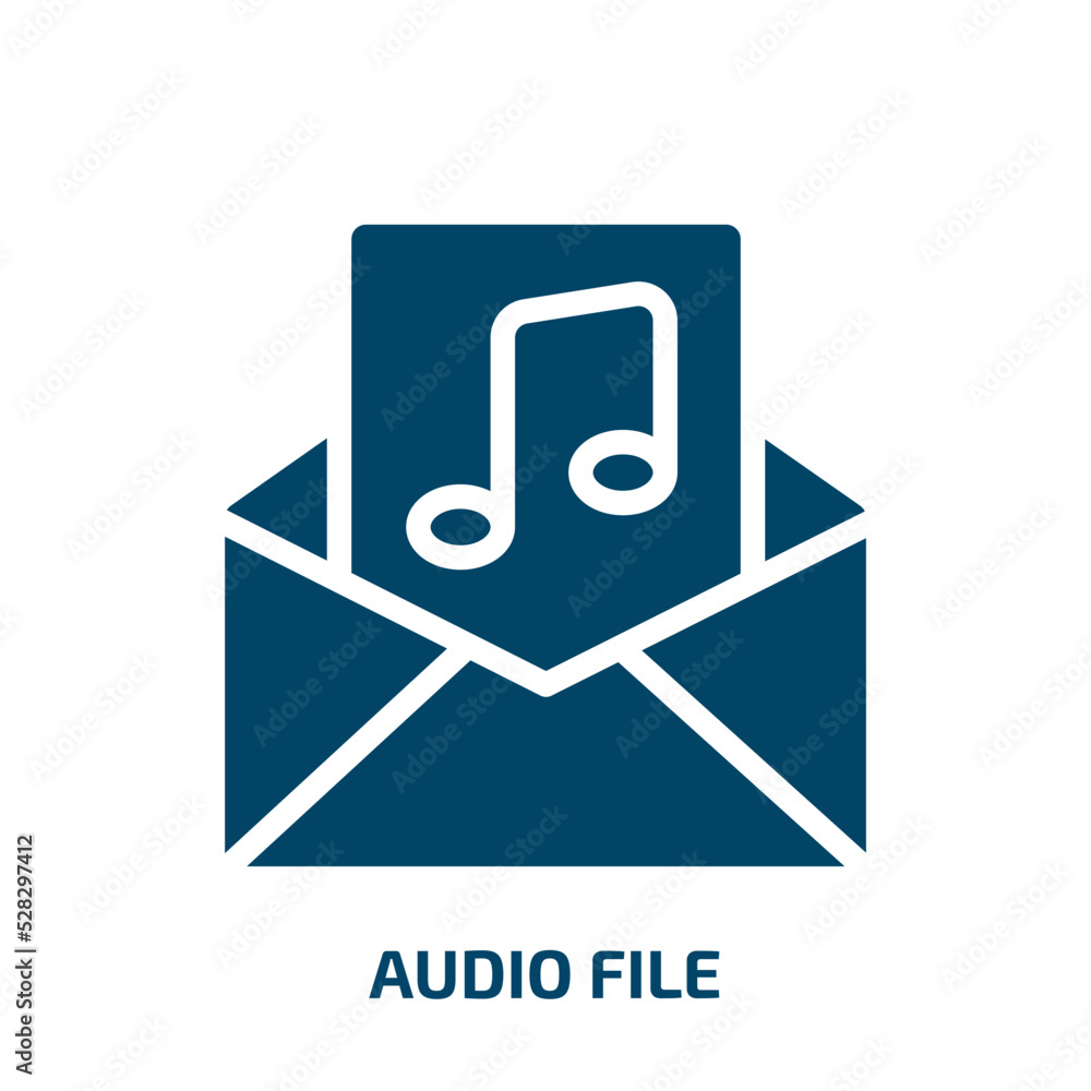 audio file vector icon. audio file, file, audio filled icons from flat email concept. Isolated black glyph icon, vector illustration symbol element for web design and mobile apps audio file vector icon. audio file, file, audio filled icons from flat email concept. Isolated black glyph icon, vector illustration symbol element for web design and mobile apps