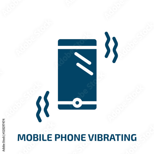 mobile phone vibrating vector icon. mobile phone vibrating, phone, communication filled icons from flat mobile phones concept. Isolated black glyph icon, vector illustration symbol element for web